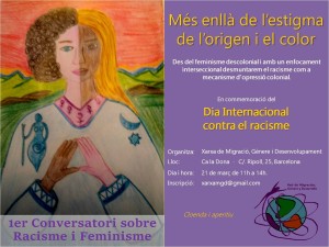Flyer21M 1er Seminari Contra Racisme i Feminisme, a Ca la Dona a les 11h