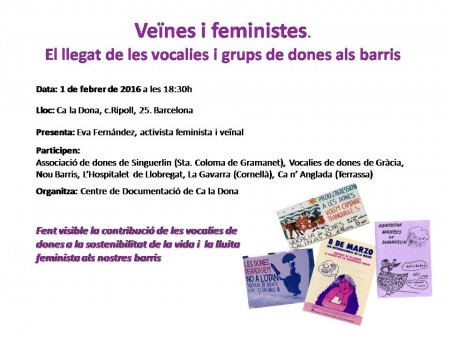 1/02 :: Veïnes i feministes. El llegat de les vocalies i grups de dones als barris