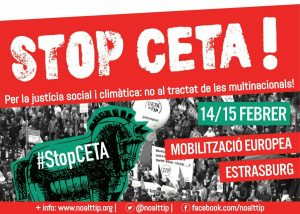 mobilització a Estrasburg No CETA